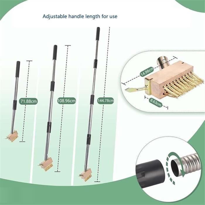 Désherbeur Manuel YEJAHY - Outil Jardinage Avec Manche Ergonomique Pour Joints Et Mauvaises Herbes