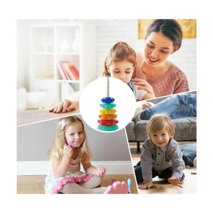 Spin Stacking Toy, Rainbow Spin Stack Tower, Educational Spin Stacking ...