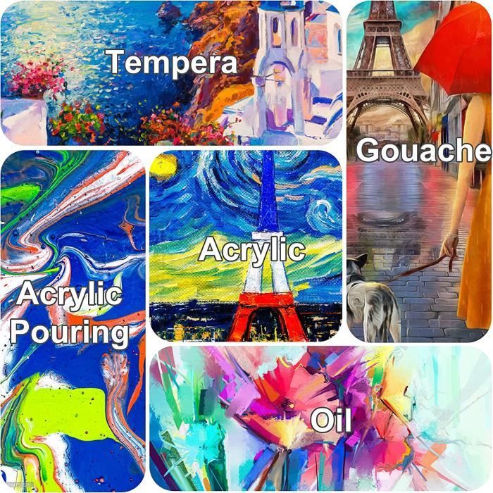 Lot De 4 Kits De Peinture Diamant 30 X 40 Cm - Coucher De Soleil - Kit