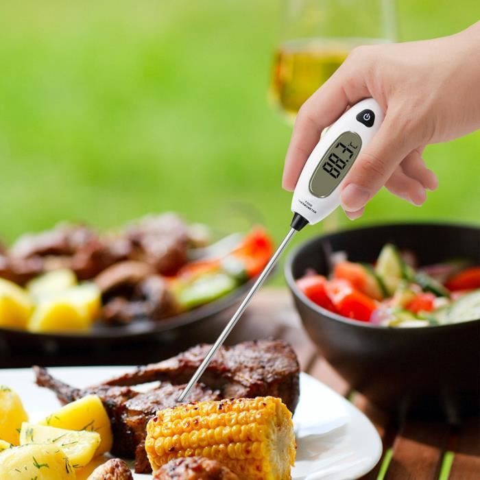 kwmobile 2x Thermomètre à Viande - Sonde de Cuisine Alimentaire pour  Cuisson Précise Pâtisserie Liquide - Thermo-sonde Température sur Écran LCD  : : Cuisine et Maison