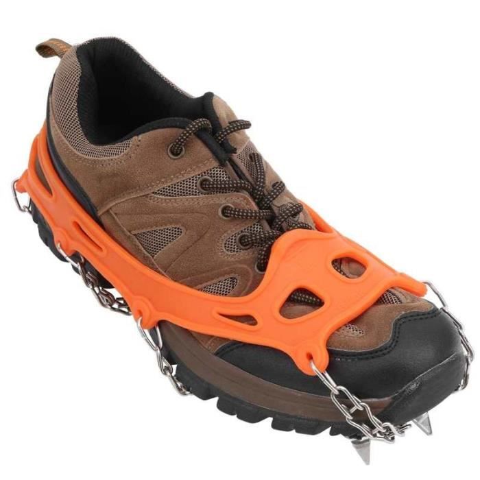 Crampons, pointes de glace, griffes de chaussures avec 19 dents / pointes  en acier inoxydable, pour l'escalade / l'alpinisme / le trekking / les  hautes altitudes / l'hiver / l'extérieur