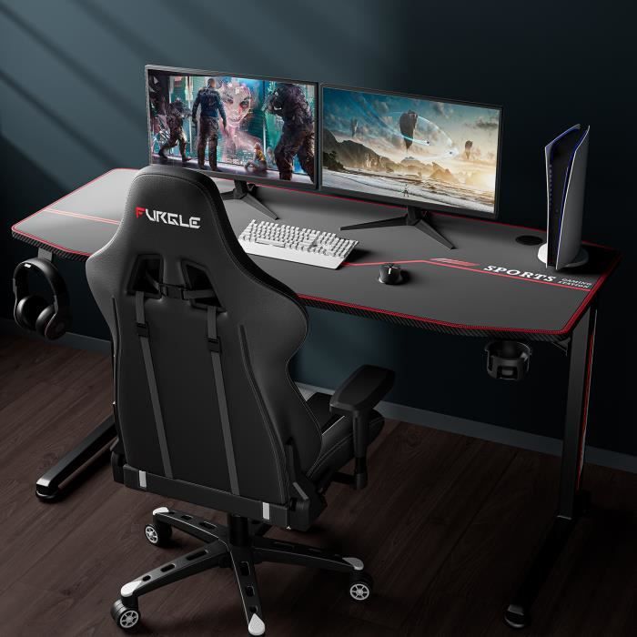 Set Bureau Gaming + Chaise Gamer - Grande Table PC E-Sport