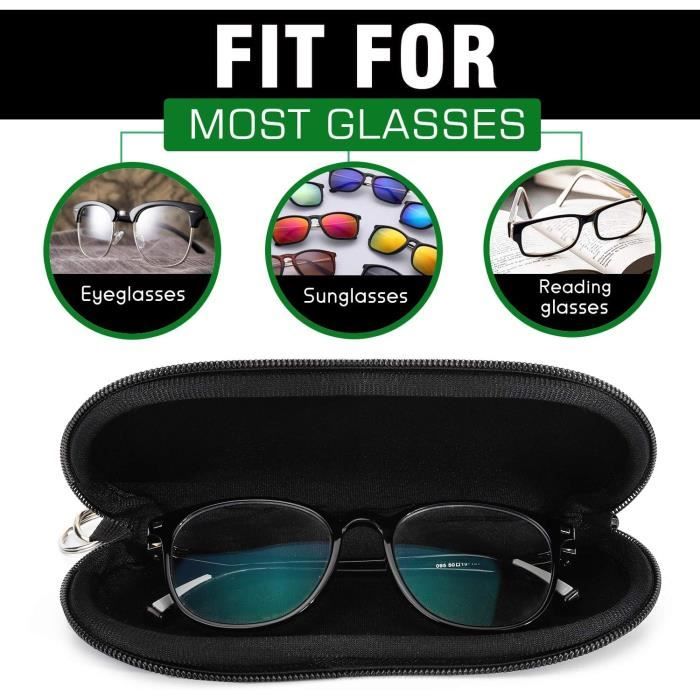 Étui à Lunettes MoKo Lot De 2 - Néoprène Souple Anti-Rayures Avec Crochet Portable