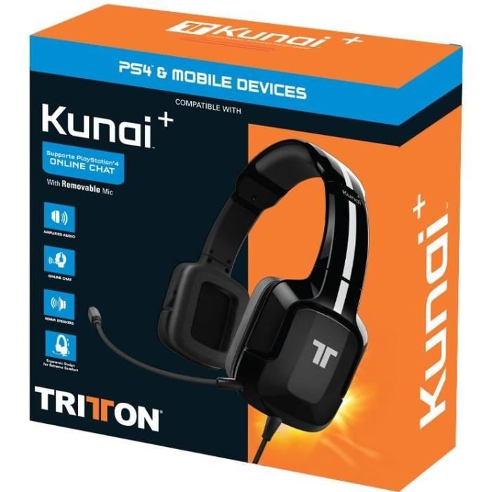 Casque gaming Tritton Kunai noir PS5 PS4 Xbox One Switch PC