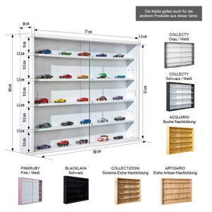 Vitrine en aluminium avec 24 cases pour objets de collection