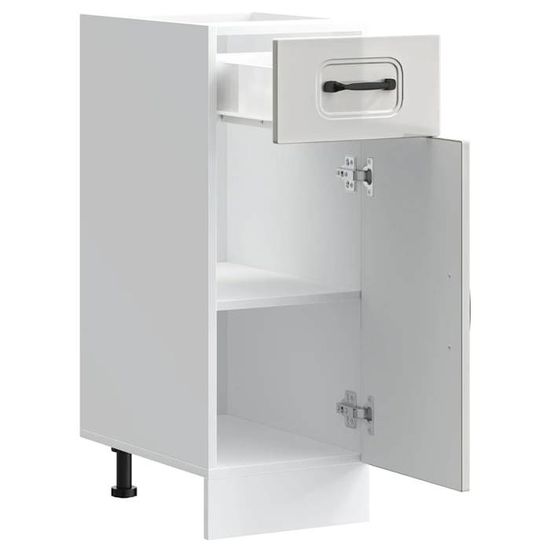 Armoire Murale D'angle De Cuisine - Blanc Brillant, Dimensions 57x57x60 Cm, En Bois Ingénierie, Rangement Pratique
