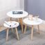 Set De 3 Tables Basses Blanches F60 F50 F40cm En Forme De Rond