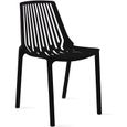 Chaise de jardin empilable en plastique noir - Oviala-0