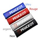 ALLOYSEED 2pcs Housses Rouge Cuir véritable fibre de carbone pour ceintures de sécurité-housse protection harnais d'épaule pour Peugeot