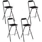 ATMOSPHERA Toilinux - Lot de 4 Chaises de bar pliante Louna - H. 97,5 cm - Noir