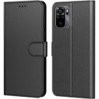 Coque Xiaomi Redmi Note 10 4G Noir, AURSTORE Housse avec languette Etui Pochette En Cuir PU Multifonction,Protection En 360