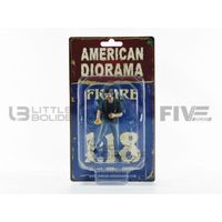 Voiture Miniature de Collection - AMERICAN DIORAMA 1/18 - FIGURINES The Weekend Car Show Num 7 - Blue - 38215