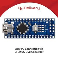 AZDelivery 5 x AZ-Nano V3-Board Mini Carte USB ATmega328 5V 16MHz CH340 Micro contrôleur ATmega328P,CH340G