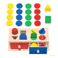 Boîte assortie de balles pour tout-petits, jouet Montessori en bois pour l'entraînement aux activités de jeu