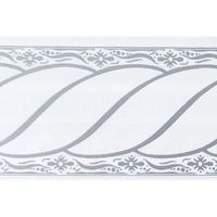 Rouleau de papier peint autocollant damassé gris et blanc, 10 m x 5 cm