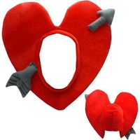 Chapeau en peluche en forme de cœur - Chapeau de Saint-Valentin - Bandeau en forme de cœur - Casquette pour femme et homme 1pc