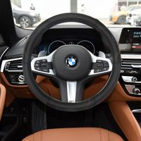 Couvre volant,housse de volant de voiture en cuir véritable,accessoires pour automobile,pour BMW X5 X6 X7 E53 - Black-Colour line