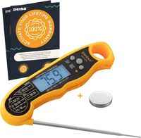 Deiss PRO Thermomètre Cuisine Digital - Sonde de Temperature Pliable - Avec Écran LED RétroÉclairage