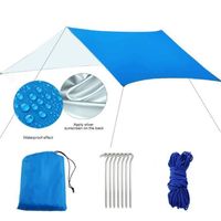 gift-Tente d'auvent de protection solaire imperméable Bleue extérieure multifonctionnelle auvent de parasol de plage multifonctionn