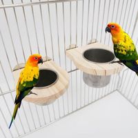 MANGEOIRE - TREMIE,S--Coupelles'alimentation pour oiseaux avec pince, Cage à perroquet, bol suspendu en acier inoxydable, coquetier,