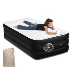 Matelas Gonflable 1 Personne – Lit Pneumatique Avec Pompe électrique Et Oreiller