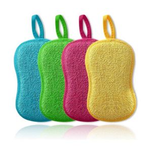 Lot De 12 Éponges Réutilisables Lavables En Microfibre - Double Face Pour Cuisine Et Salle De Bain - Gris