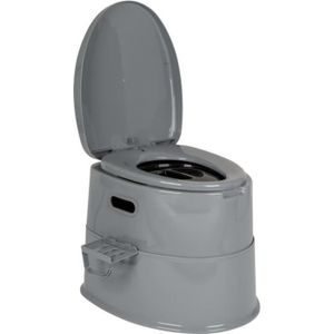 WC - TOILETTES Toilette portable - Bo-Camp - 7 L - Gris - Double mécanisme de chasse - Sortie verticale - Avec bride