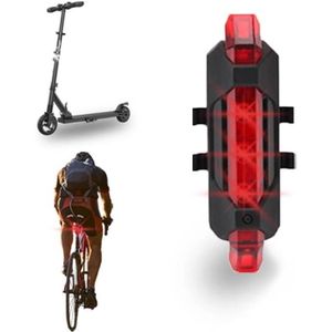 TROTTINETTE ADULTE Lampe rechargeable USB rouge pour trottinette, vélo, deux roues - BEEPER - Compact - Universel - Pratique