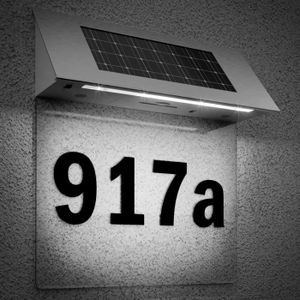Appartement Jardin KEEDA Numéro de Porte Maison Numéro de Maison éclairé pour Mur Numéro de Maison avec 6 LED Lumières Solaire