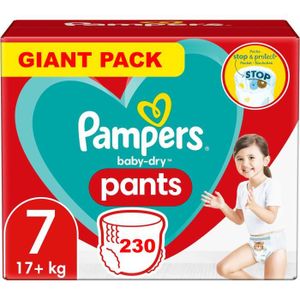 COUCHE PAMPERS PANTS TAILLE 7 BABY-DRY COUCHES-CULOTTES 230 COUCHES (+17 KG)