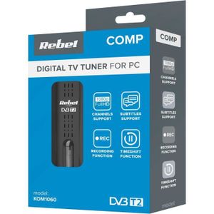 TUNER TV EXTERNE Rebel Sintonizador USB DVB-T2 H.265 HEVC