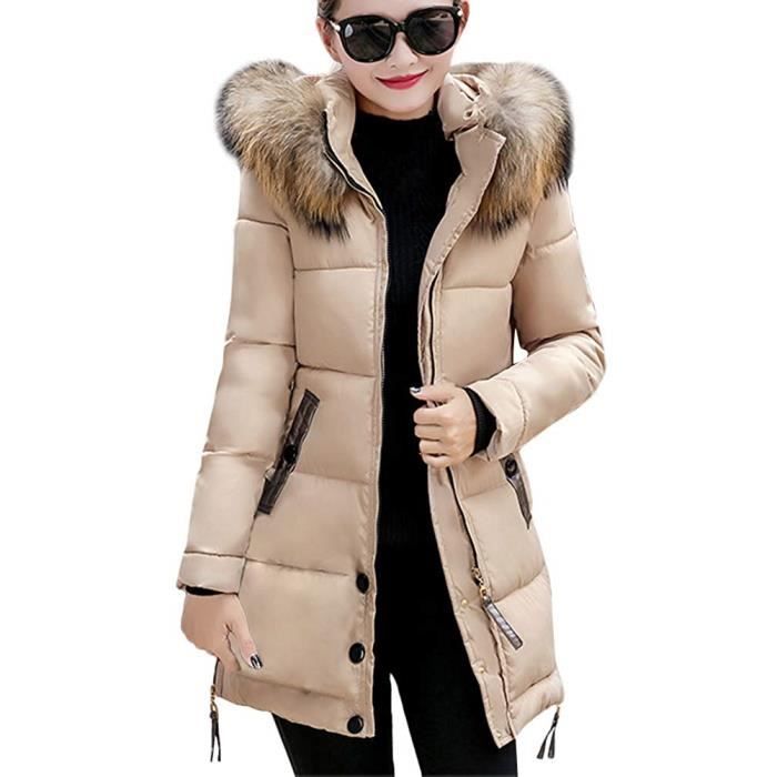 manteau chaud hiver femme capuche