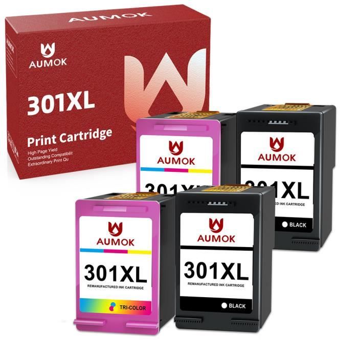 Pack 2 Cartouches Made in France compatibles HP 301XL - 1 Noir + 1 Co