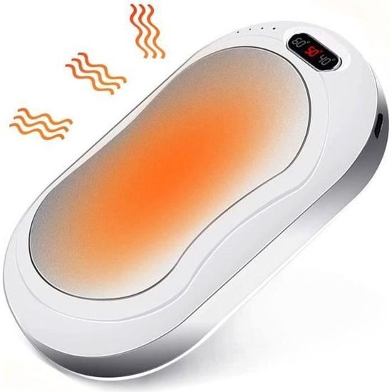 Lot De 2 Chauffe-mains Rechargeables - Double Face, Batterie Externe 10400 MAh, Portable, Cadeau Noël Hiver - 5