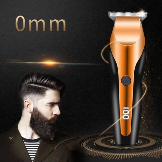 d'or Tondeuse à cheveux électrique professionnelle 100-240V pour hommes, coupe-cheveux sans fil 0 mm