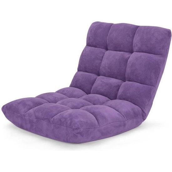 Fauteuil Tatami Pliable Yaheetech – Chaise De Sol Multiposition, Gris, Confort Mousse