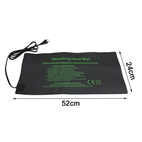 Tapis Chauffant Pour Plantes 50W 25x52.5cm - Imperméable IPX4, Thermostat Intégré 20-30°C