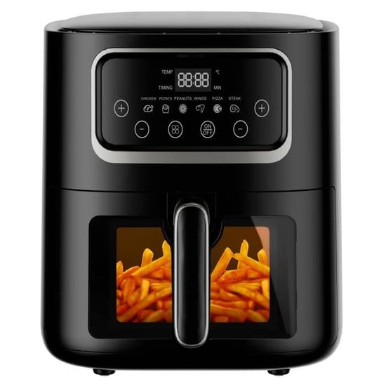 Friteuse Sans Huile 9L Avec Fenêtre Visible - Air Fryer 1800W, Écran Tactile LED, 8 Programmes - Cuisson Saine, Faible En Gras