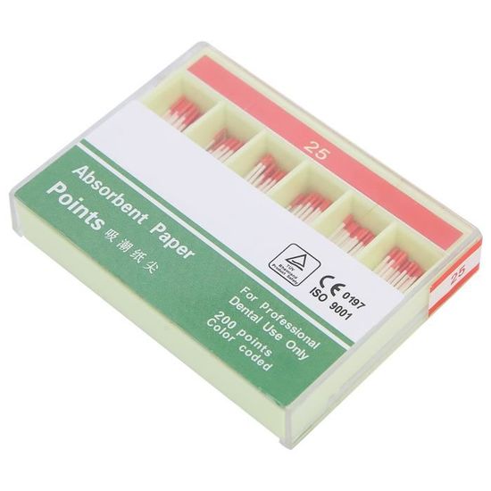 KIMISS Points de papier absorbant d'endodontie radiculaire 200pcs
