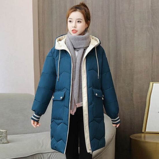Doudoune femme mi longue bleu marine deals