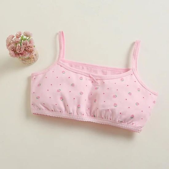 Lot De 3 Soutiens-Gorge De Sport Pour Filles 5-13 Ans - Non Rembourré, Confortable & Respirable - Pour Yoga, Danse, Basket