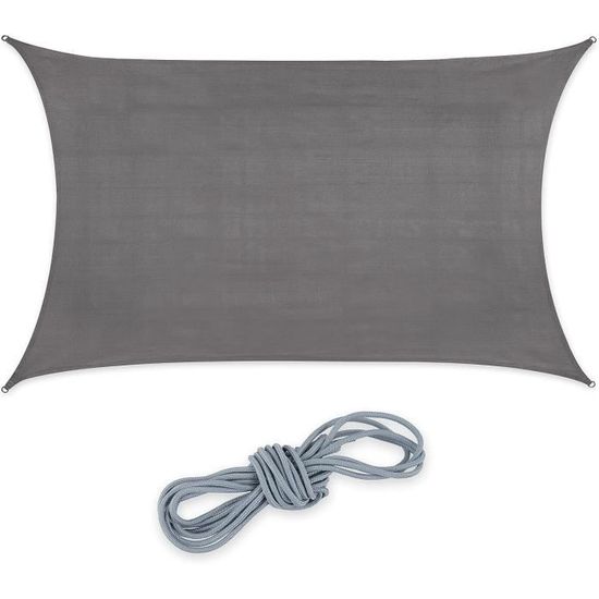 Voile D'Ombrage Rectangle 3x4m Beige - Protection UV Et Pluie