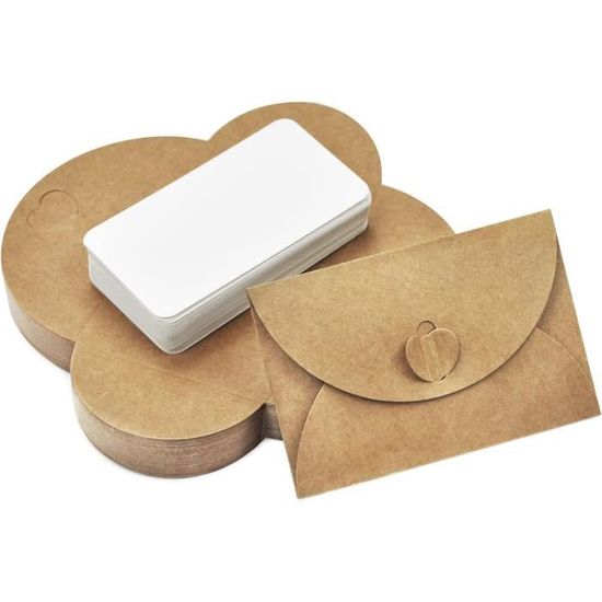 Enveloppes En Papier Kraft Recyclé Rose - Lot De 50 - Format DIN Long (11x22 Cm) - Fermeture Par Collage Humide