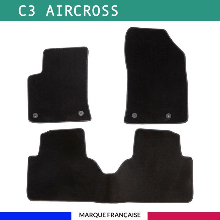 Tapis de voiture - Sur Mesure pour C3 AIRCROSS (dès 2017) - 3 pièces - Tapis de sol antidérapant pour automobile