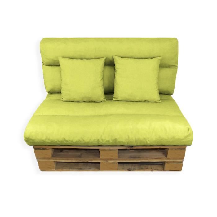 Set 4 Pièces Coussins de Pallete Amovibles Pistache 120x80 cm - Acomoda Textil