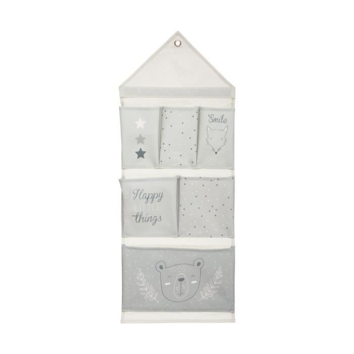 Atmosphera - Rangement à suspendre 3 pochettes coloris Gris