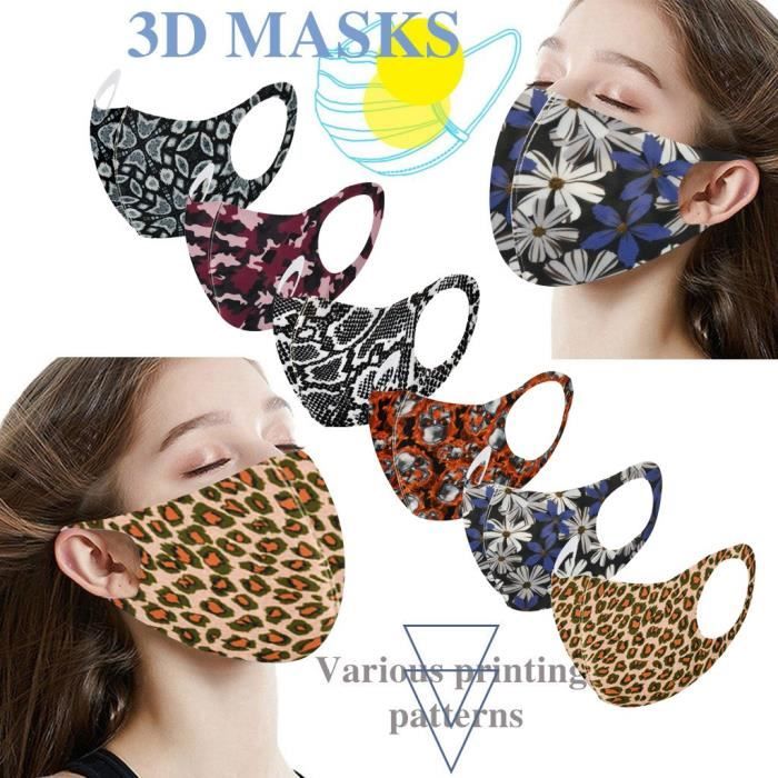 Masque lavable neutre à la mode élégant de turban de visage de tissu coloré réutilisable elle800