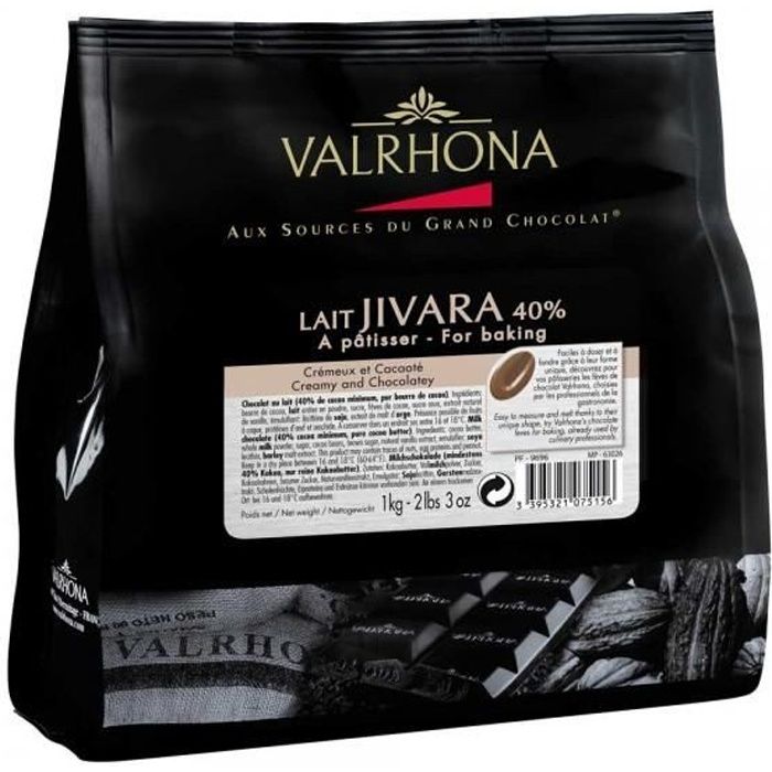 Chocolat Jivara 1kg en pistoles VALRHONA