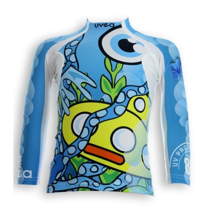 UVEA Teeshirt rashguard anti UV 80+ maillot manches longues INDIANA - Taille 2/4 ans - Imprimé yellowsubmarine