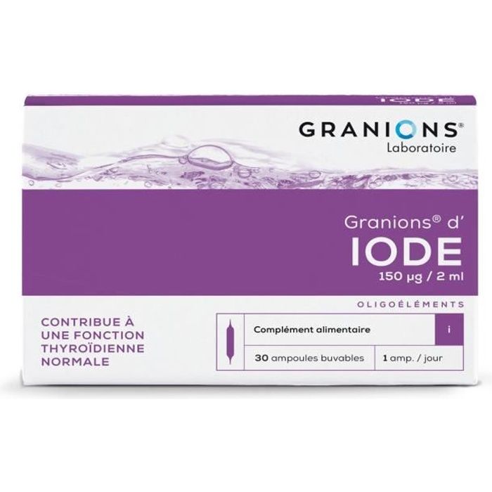 Granions d'Iode - Fonction Thyroidienne normale - 30 Ampoules